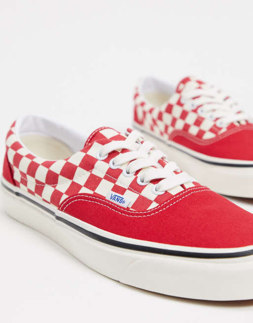 Vans Anaheim Era 95 DX Baskets Carreaux rouges et blancs