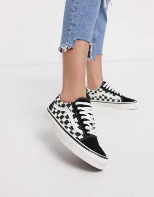 vans old skool carreaux noir et blanc