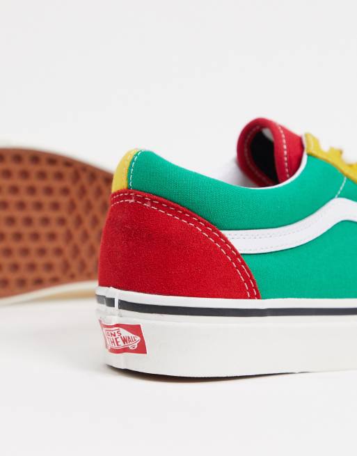 Vans old skool green yellow red sale