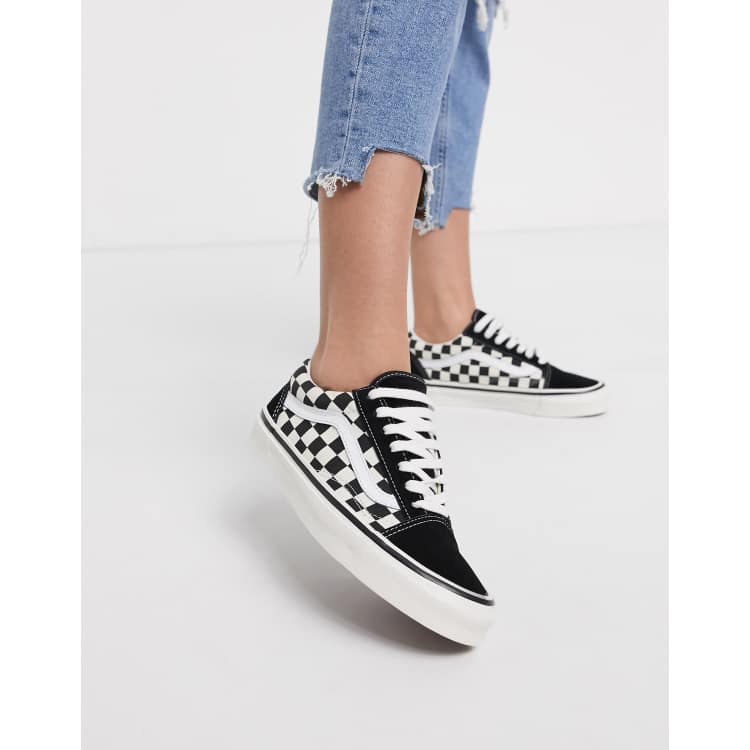 Vans old skool damier hotsell pas cher