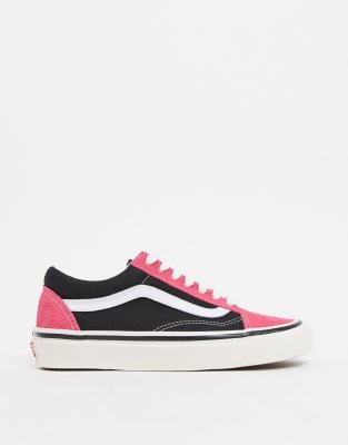 black and pink vans old skool