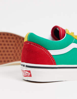 red green and white vans