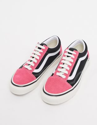 vans pink and black