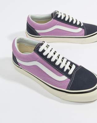 vans anaheim old skool trainers in lilac check