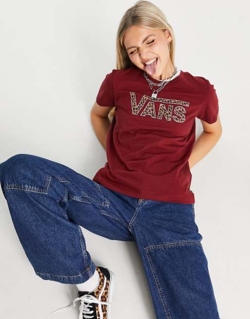 Women's burgundy vans t hot sale shirt