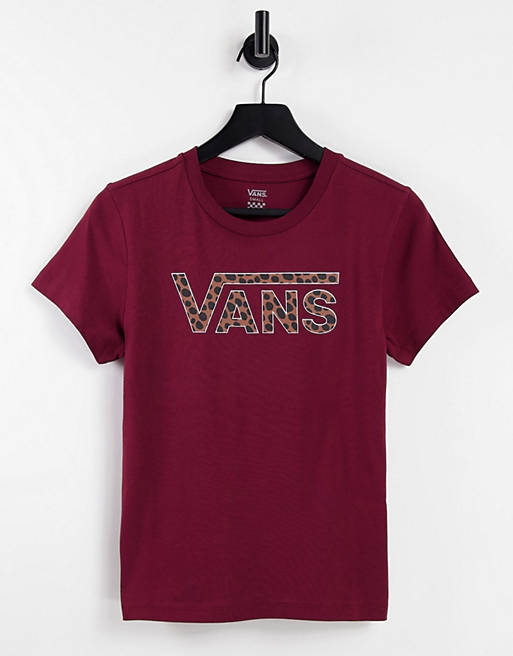 Women Vans Animal V t-shirt in burgundy 