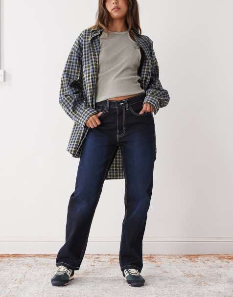 Vans Annabelle colored denim straight leg pant in heritage mustard