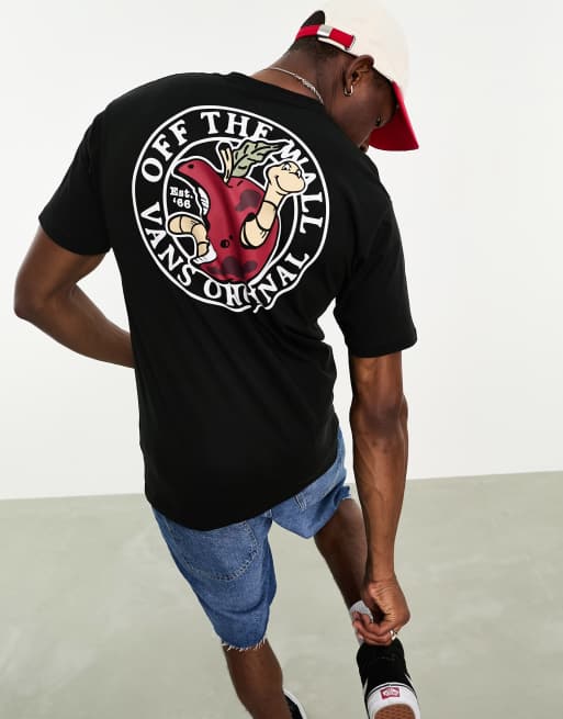 Vans – Apple Core – Czarny T-shirt z nadrukiem na plecach