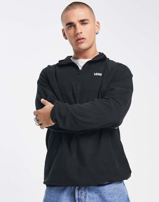 Vans Arctic polar 1/2 zip fleece in black Exclusive at ASOS 