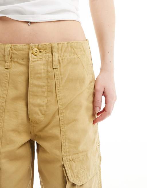 Vans Arroyo wide leg cargo pants in tan