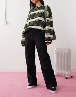 Vans Vans arroyo wide leg cargo trousers in black