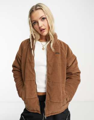 Vans ashburn puffer jacket in corduroy tan - ASOS Price Checker