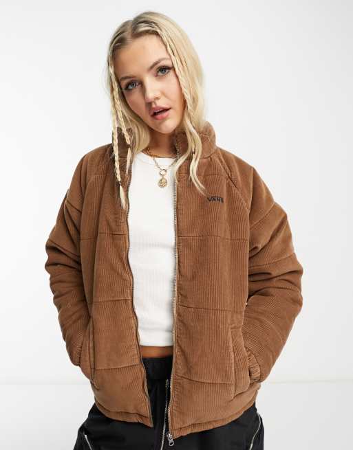 Tan corduroy puffer on sale jacket