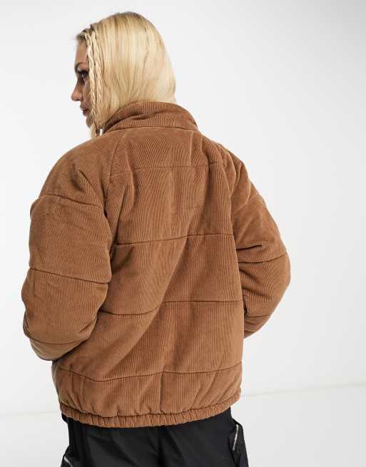 Tan corduroy 2025 puffer jacket