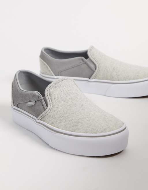 Vans – Asher – Sneaker mit Plateausohle in Grau & Weiß