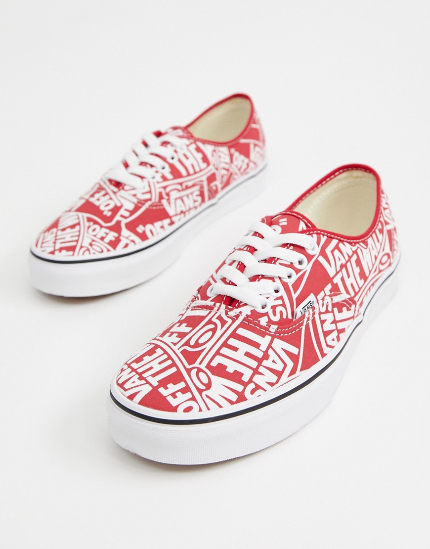 Vans Authentic all over print plimsolls in red VN0A38EMUKL1