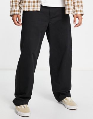 Vans authentic baggy chino trousers in black