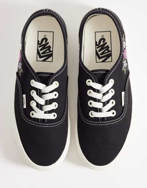Vans Authentic - Baskets à fleurs brodées - Noir, 2 de 5