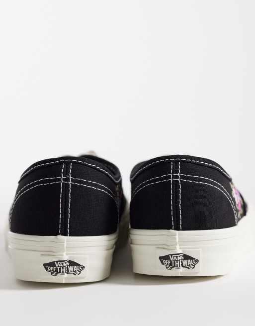 Vans Authentic - Baskets à fleurs brodées - Noir, 3 de 5