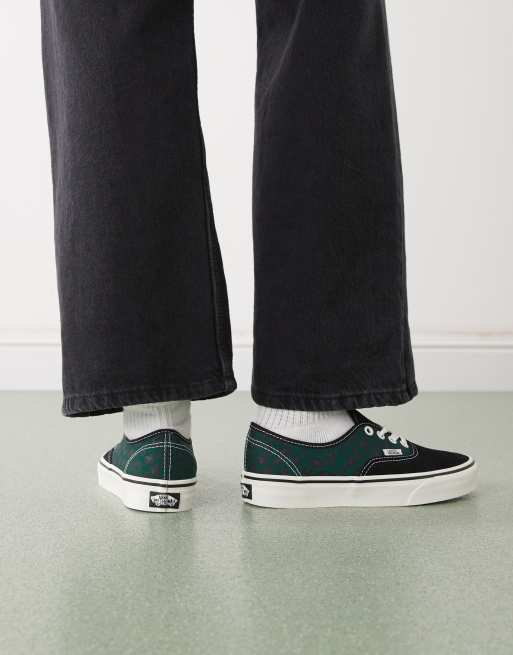 Vans Authentic - Baskets à imprimé léopard - Noir et vert, 3 de 4