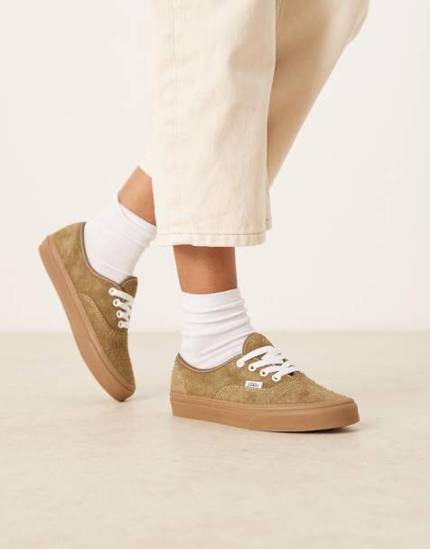 Vans Authentic - Baskets en daim duveteux avec semelle en gomme - Vert olive - view 1