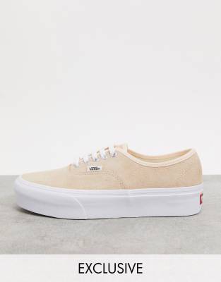 Vans - Authentic - Beigefarbene Sneaker aus Wildleder mit Plateausohle, exklusiv bei ASOS-Rosa