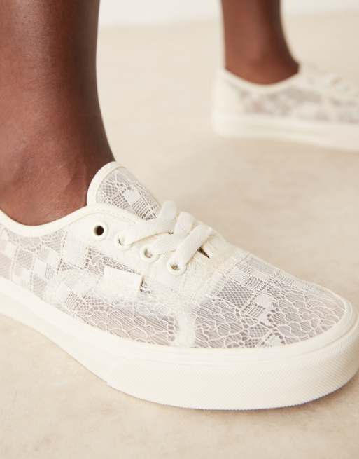 Vans Authentic – Białe koronkowe buty sportowe, 3 z 5