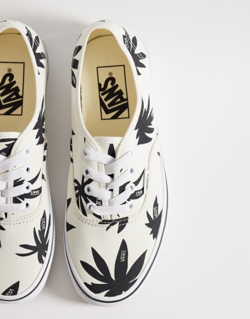 Vans Authentic – Biało-czarne buty sportowe w liście, 2 z 5