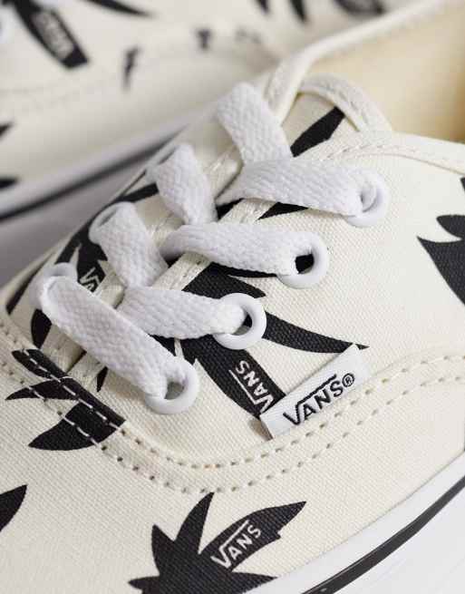 Vans Authentic – Biało-czarne buty sportowe w liście, 5 z 5