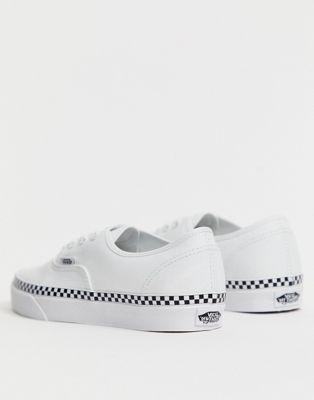 vans authentic checkerboard foxing white skate shoes