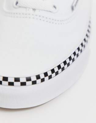 vans authentic checkerboard foxing white skate shoes