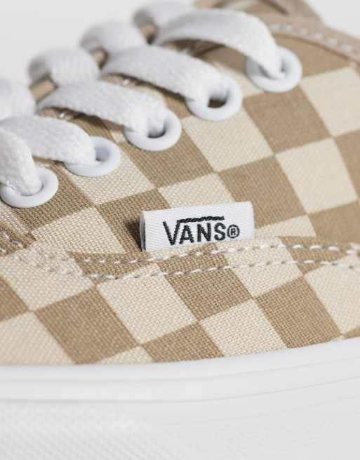 Vans Authentic checkerboard aluminum sneakers in brown, 3 of 5