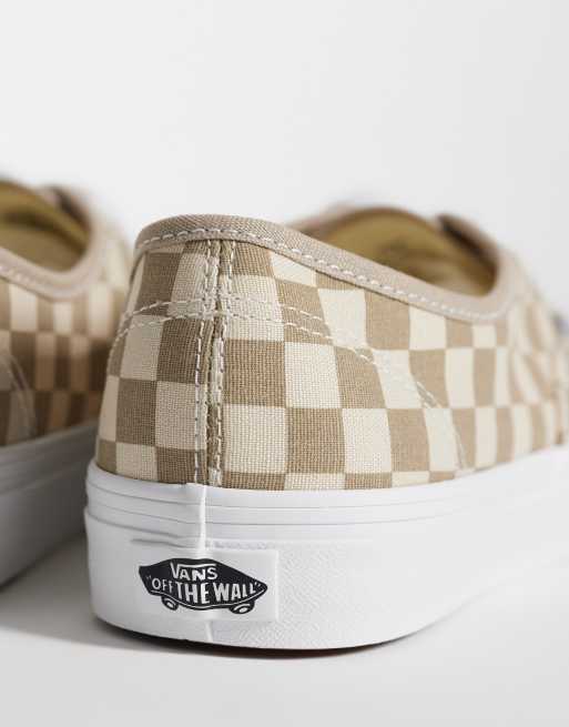 Vans Authentic checkerboard aluminum sneakers in brown, 4 of 5