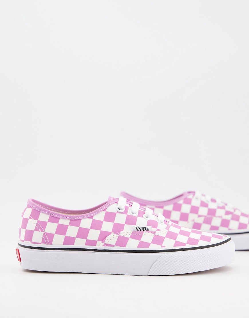 Vans Authentic checkerboard sneakers in pink