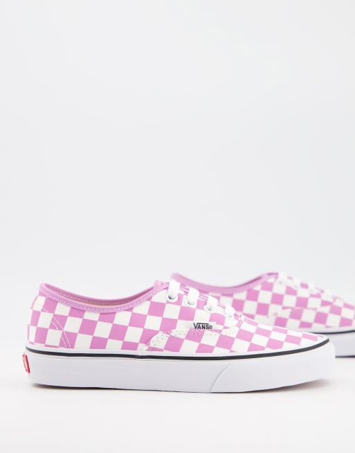 pink checkerboard vans tie up