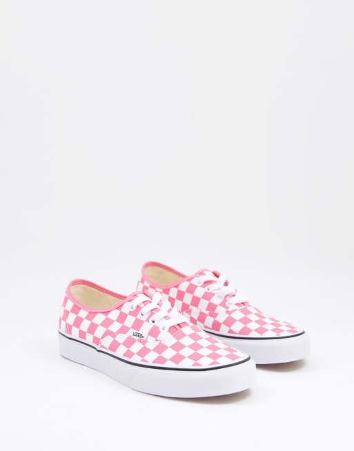 Pink and cheap white checkered vans