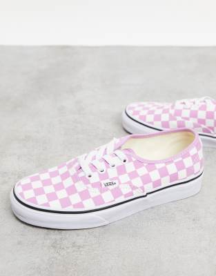 vans authentic checkerboard pink