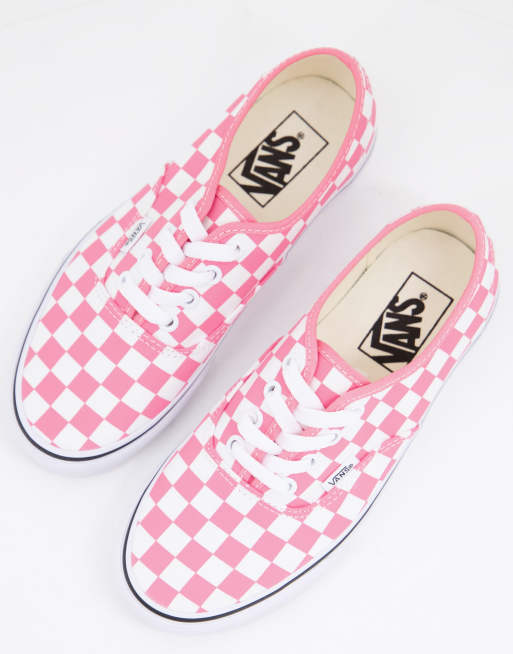 Pink checkered vans on sale authentic