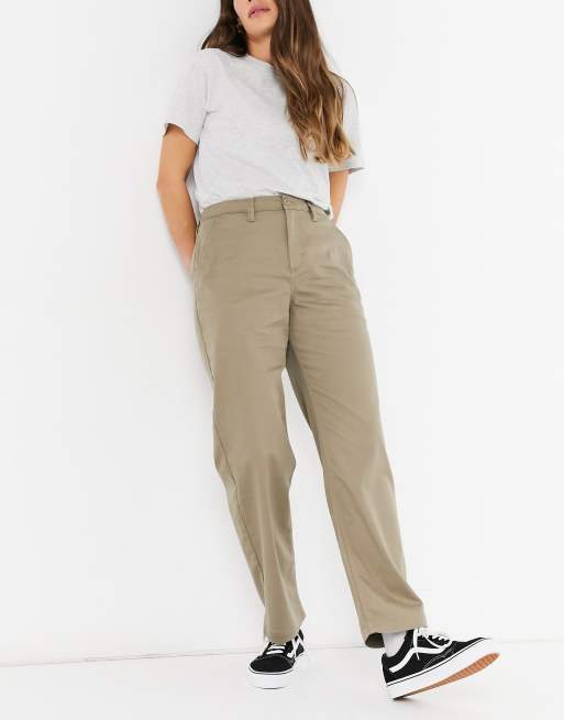 Khaki store pants vans