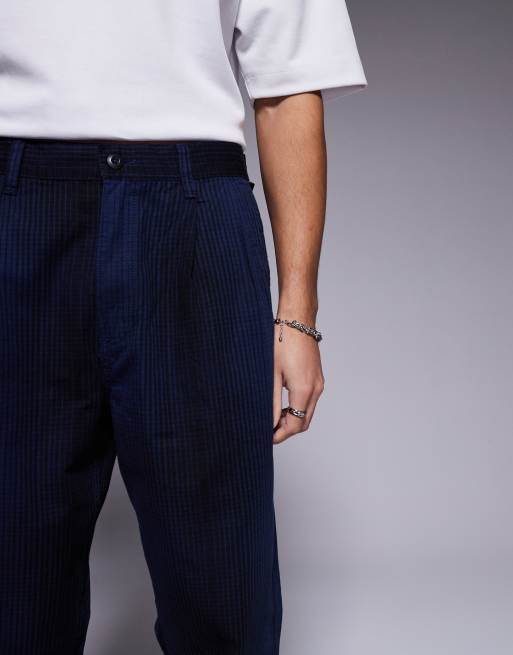 Vans authentic chino loose tapered plaid pants in black and dark