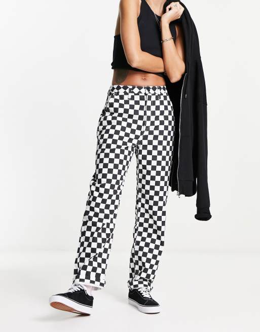 Vans authentic chino trousers in black and white checkerboard