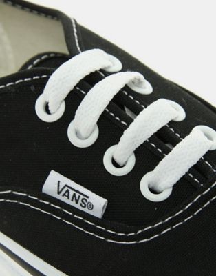 vans authentic classic black and white lace up trainers