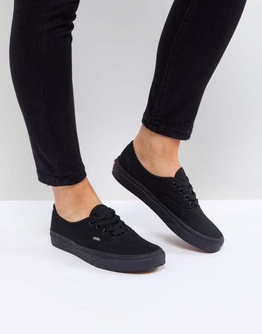 lytter engagement offentlig Vans Authentic Classic Black Mono Lace Up Sneakers | ASOS