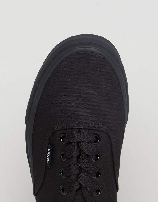 Vans authentic classic black mono lace up clearance trainers