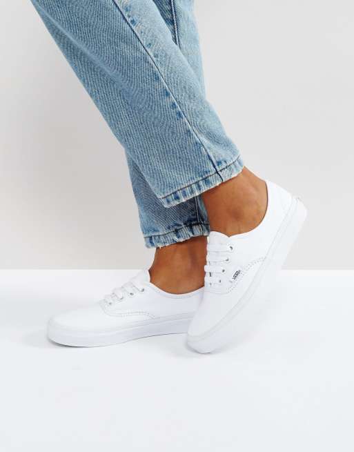 Vans authentic classic 2025 white lace up trainers