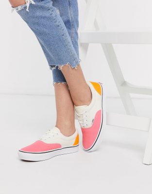 Vans Authentic ComfyCush Era Shoes Canvas Strawberry Pink White | ASOS