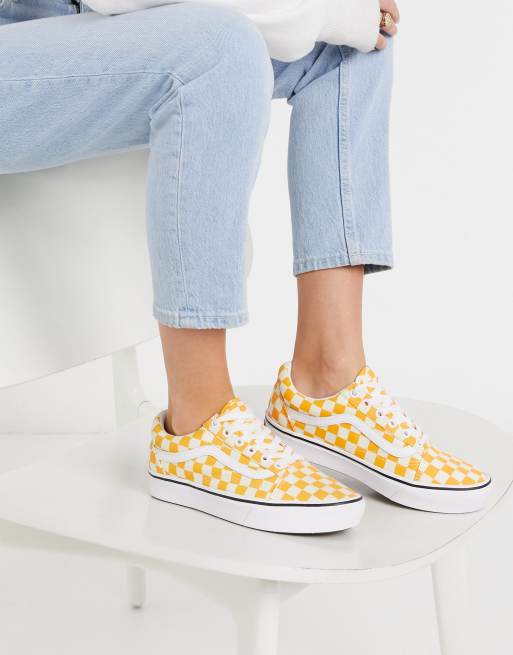 Vans discount jaune damier