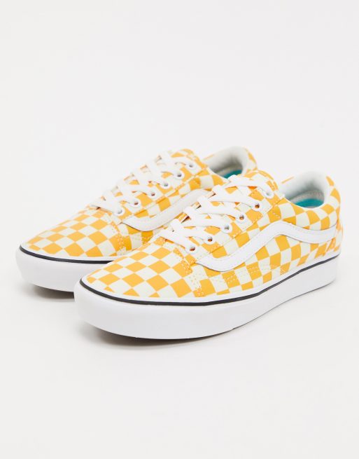 Vans old 2025 skool damier jaune