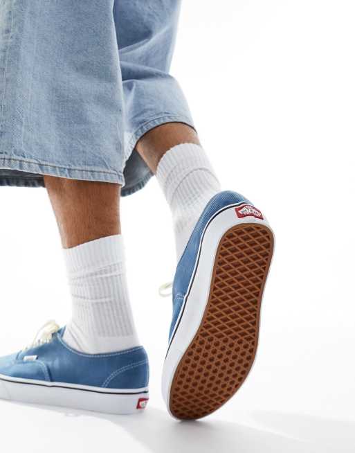 Vans authentic denim blue white sale