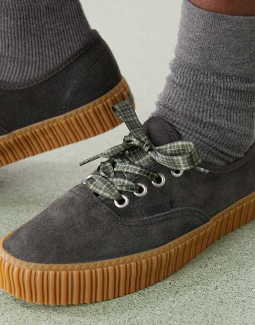 Vans Authentic Creeper trainers in black with gum sole and printed laces, 4 of 4